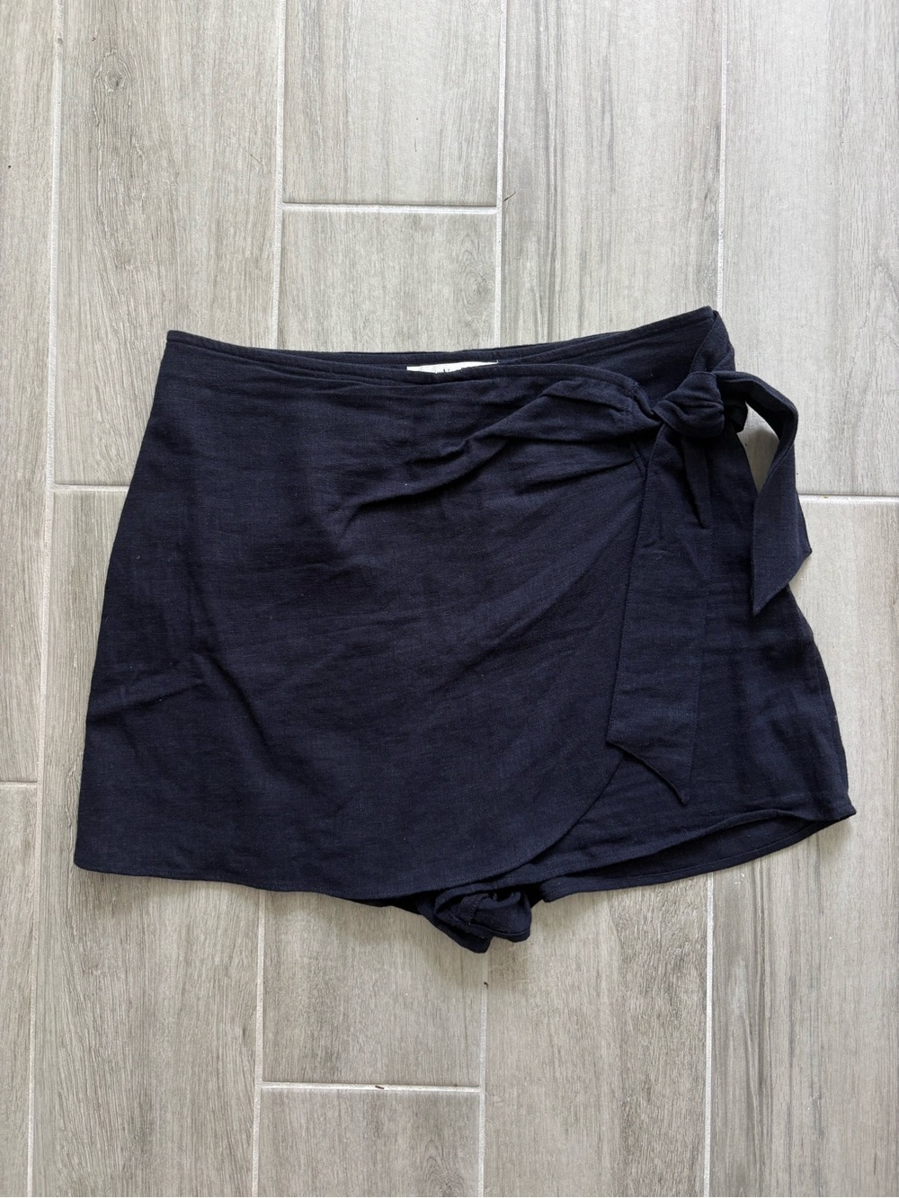Abercrombie & Fitch Navy Linen Blend Wrap Skort - Size M